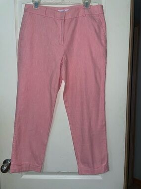 LOFT Pink Cropped Straight-Leg  slacks Size 10